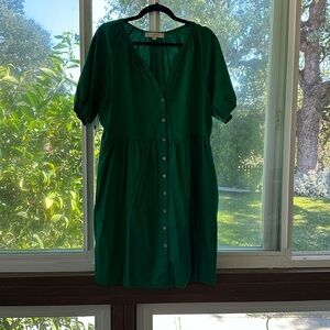 LOFT Kelly Green Swing Dress in XL